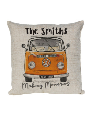 Personalised T3 Camper Van Round Lights Cushion, Old Camper Van Personalised T3 Camper Van Round Lights Cushion, Old Camper Van