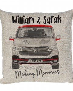 Personalised T6 Camper Van Cushion, Choice of Colours