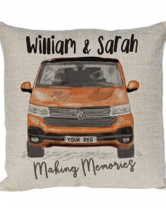 Personalised T6 Camper Van Cushion, Choice of Colours