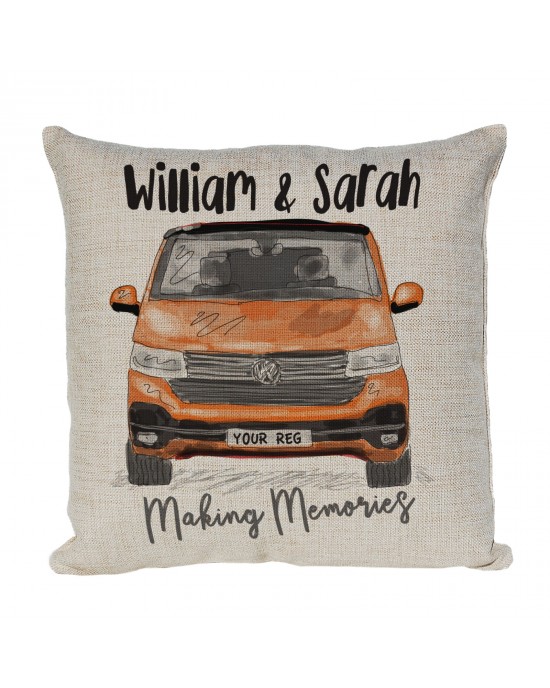 Personalised T6 Camper Van Cushion, Choice of Colours