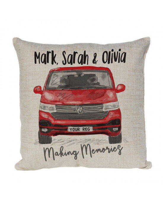 Personalised T6 Camper Van Cushion, Choice of Colours