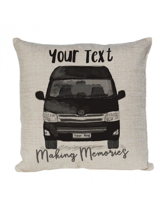 Personalised Camper Van Cushion, Toyota Hiace Camper Choice of Colours