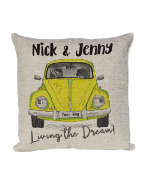 Personalised Beetle Vintage Clasic Car Cushion. Chrome Bumper. Colour Options For Car Personalised Beetle Vintage Clasic Car Cushion. Chrome Bumper. Colour Options For Car