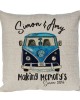 Personalised Linen cushion Personalised Camper Van Bus V-DUB 