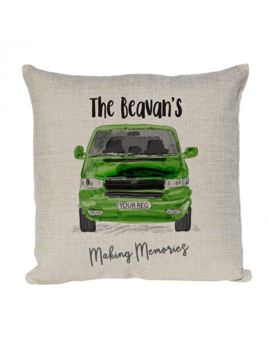 Personalised Camper Van Cushion, Choice of Colours