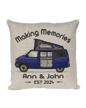 Personalised T4 Camper Van Cushion, Motor home cushion Hand Drawn Camper. Re-coloured To Your Van Personalised T4 Camper Van Cushion, Motor home cushion Hand Drawn Camper. Re-coloured To Your Van