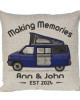 Personalised T4 Camper Van Cushion, Motor home cushion Hand Drawn Camper. Re-coloured To Your Van