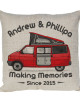 Personalised T4 Camper Van Cushion, Motor home cushion Hand Drawn Camper. Re-coloured To Your Van