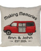 Personalised T4 Camper Van Cushion, Motor home cushion Hand Drawn Camper. Re-coloured To Your Van