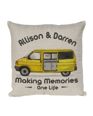 Personalised T4 Camper Van Cushion, Motor home cushion Hand Drawn Camper. Re-coloured To Your Van Personalised T4 Camper Van Cushion, Motor home cushion Hand Drawn Camper. Re-coloured To Your Van