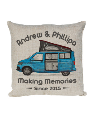 Personalised T5 / T6 Camper Van Cushion, Motor home cushion Hand Drawn Camper. Re-coloured To Your Van Personalised T5 / T6 Camper Van Cushion, Motor home cushion Hand Drawn Camper. Re-coloured To Your Van
