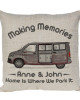 Personalised Camper Van Cushion T5 - T6, Motor home cushion Hand Drawn Camper. Re-coloured To Your Van