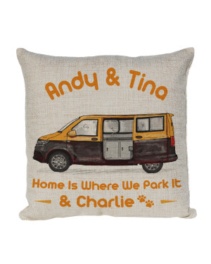 Personalised Camper Van Cushion T5 - T6, Motor home cushion Hand Drawn Camper. Re-coloured To Your Van Personalised Camper Van Cushion T5 - T6, Motor home cushion Hand Drawn Camper. Re-coloured To Your Van