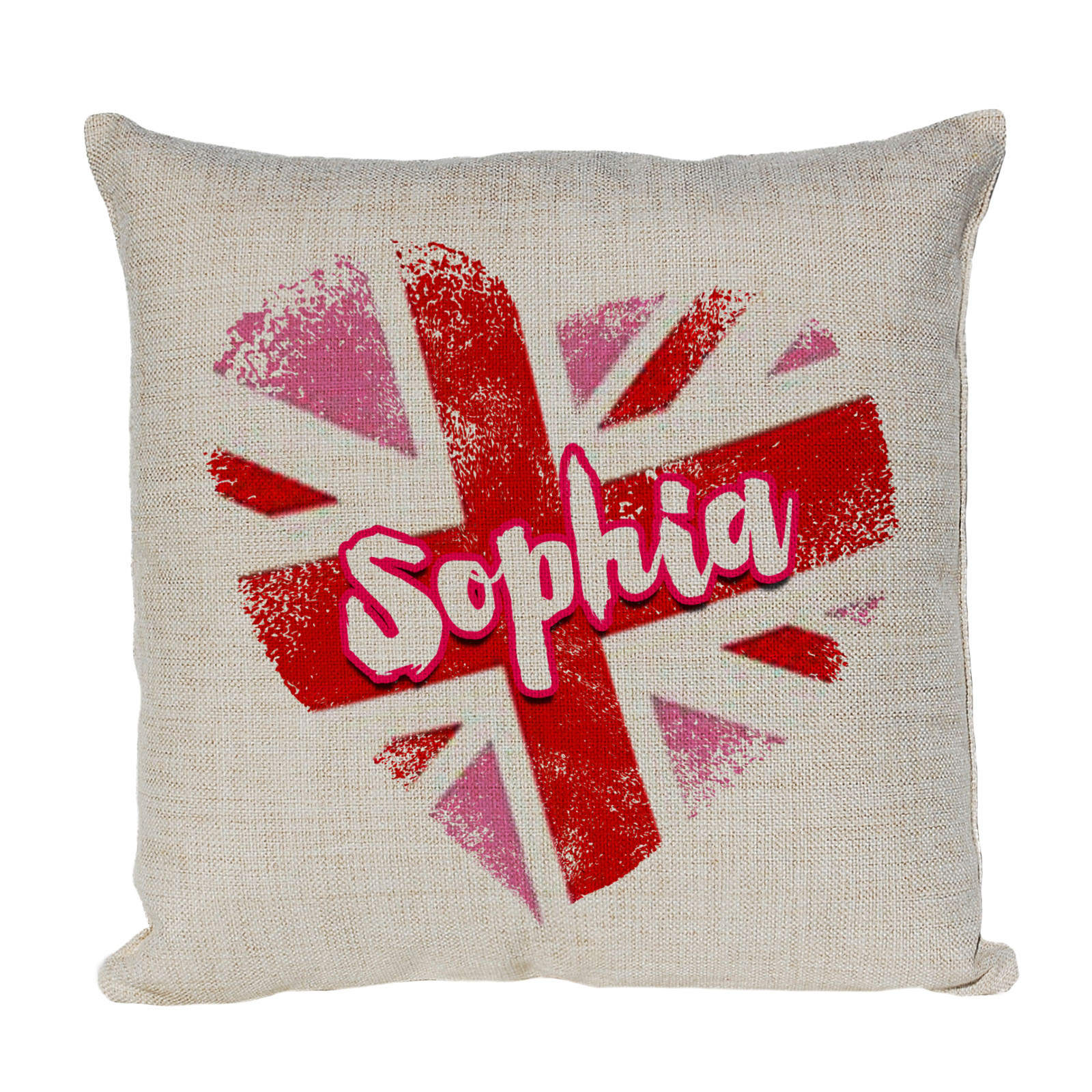 Personalised Union Jack Cushion In A Grunge Style Would Look Great