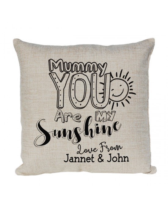 Personalised You are My Sunshine Cushion.