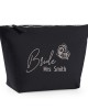 Embroidered Large Make-Up Bag Butterfly Design Personalised With Any Wedding Role+ Name.