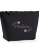 Embroidered Large Make-Up Bag Floral Design Personalised With Any Name.