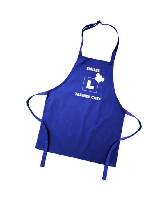 Kids Learner Fun Coloured Apron. Colour variations. Have Your Childs Name printed