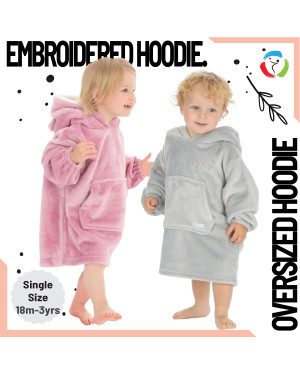 Personalised Kids Oversized Hoodie, Super Snuggly Plush Hoodie Baby Boy Girl Hoodie, Blanket Fleece Jumper 18mths - 3yrs 
