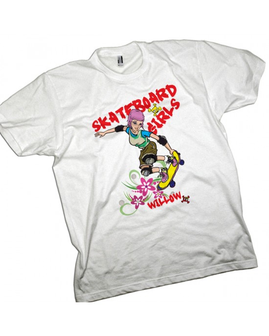 Skateboard Girl, Skater Personalised T-Shirt