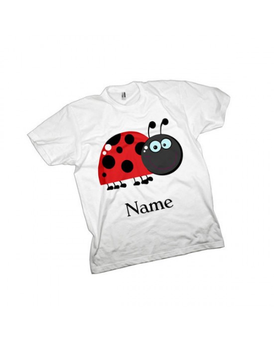 Cartoon Ladybird Personalised Kids T-Shirt.