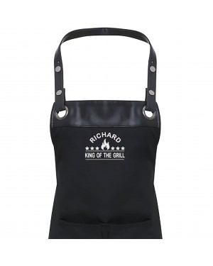 Premier Faux leather Trim Ladies/ Mens Personalised  Embroidered Apron Premier Faux leather Trim Ladies/ Mens Personalised  Embroidered Apron