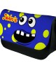 Personalised Funny Face Blue Spotty Stationary Case, Make up Bag. Great Gift For School
