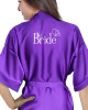Wedding personalised satin robe in purple. Hearts design silver For you Wedding Morning Photos.