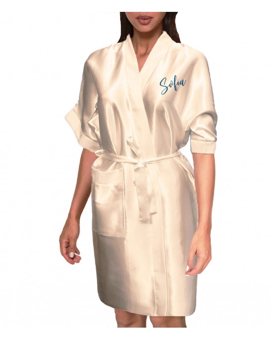 Personalised Satin Robe. Bridal Wedding Party Beautiful Flowers Gifts For Her