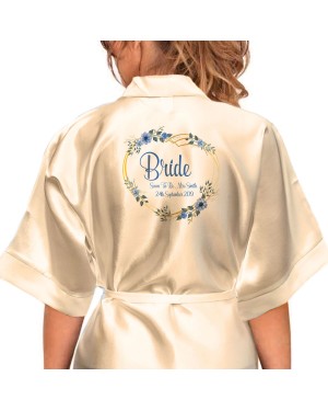 Personalised Satin Robe. Bridal Wedding Party Beautiful Flowers Gifts For Her Personalised Satin Robe. Bridal Wedding Party Beautiful Flowers Gifts For Her