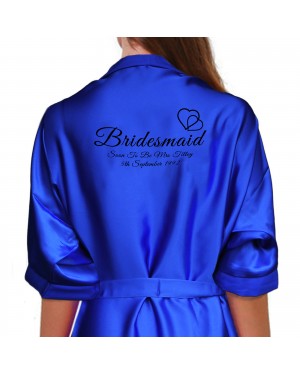 Hearts Black Print Personalised Satin Robe. All Colours Available. Wedding Favours For The Whole Wedding Party, Bridesmaid. Bride Hearts Black Print Personalised Satin Robe. All Colours Available. Wedding Favours For The Whole Wedding Party, Bridesmaid. Bride