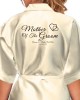 Hearts Black Print Personalised Satin Robe. All Colours Available. Wedding Favours For The Whole Wedding Party, Bridesmaid. Bride
