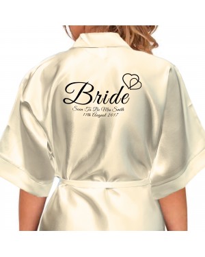 Hearts Black Print Personalised Satin Robe. All Colours Available. Wedding Favours For The Whole Wedding Party, Bridesmaid. Bride Hearts Black Print Personalised Satin Robe. All Colours Available. Wedding Favours For The Whole Wedding Party, Bridesmaid. Bride