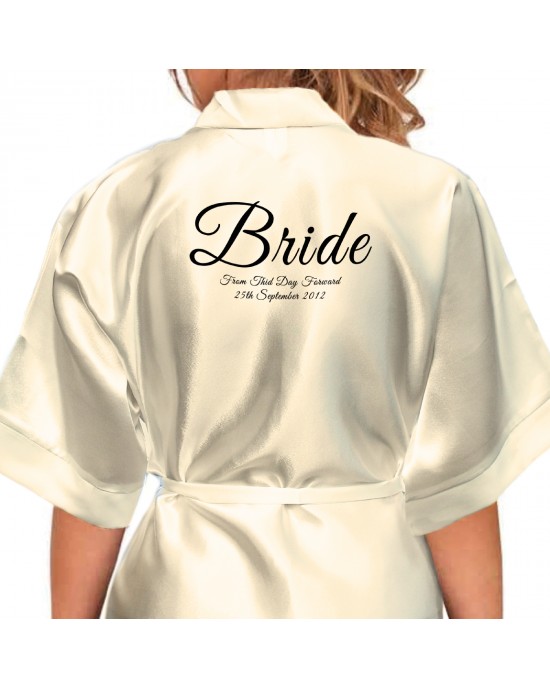 Beautiful Elegant Personalised Satin Robe. Available In Colours For The Whole Wedding Party, Bridesmaid. Bride