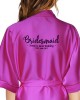 Bride, Flower Girl, Bridesmaid Satin Robe. Simple Script Front Design. Available in Colours