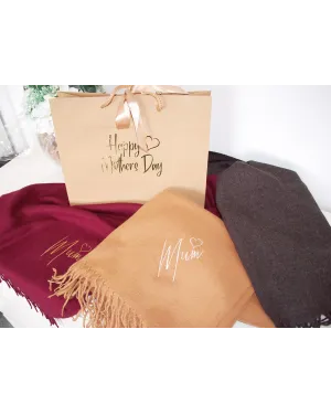 Personalised Ladies Classic Woven Scarf, Embroidered Scarf, Luxury Soft Touch Yarn, Perfect Mothers Day, Birthday, Christmas Gift, Optional Gift Bag Personalised Ladies Classic Woven Scarf, Embroidered Scarf, Luxury Soft Touch Yarn, Perfect Mothers Day, Birthday, Christmas Gift, Optional Gift Bag