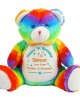 Personalised Embroidered Birthday Gift Large Rainbow Teddy Bear