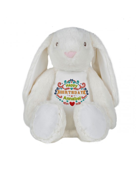 Personalised Birthday Gift Embroidered Large Bunny Rabbit Cute Keep sake 
