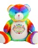Personalised Birthday Gift  Embroidered Large Rainbow Teddy Bear