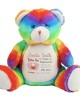 Personalised Born on newborn Gift Embroidered Large Rainbow Teddy Bear