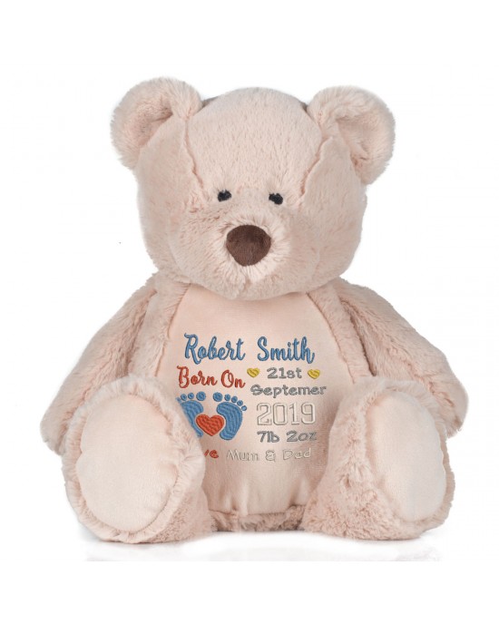Personalised Embroidered Cute New Born Baby gift Large 45cm Teddy