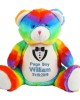 Personalised wedding Page Boy Gift Embroidered Rainbow Bear Cute Large Soft toy