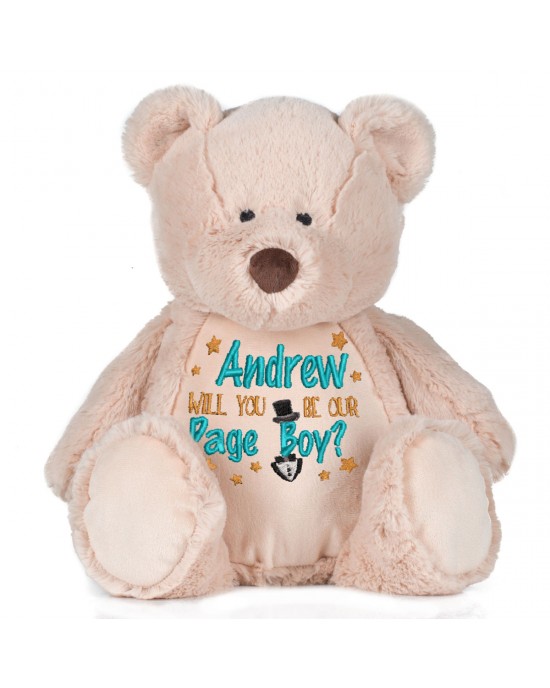 Personalised Embroidered Cute Will You Be Our Page Boy Girl gift Large 45cm Teddy
