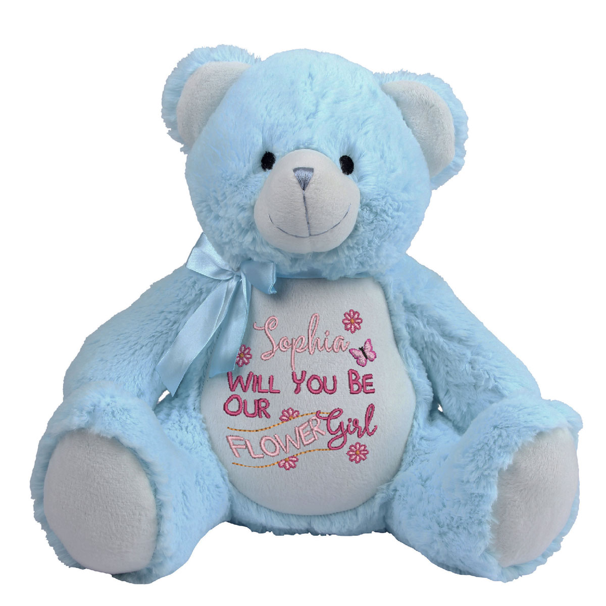 flower girl teddy bear gift personalised