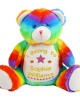 Personalised Embroidered I belong to Cute Large Rainbow Teddy Bear