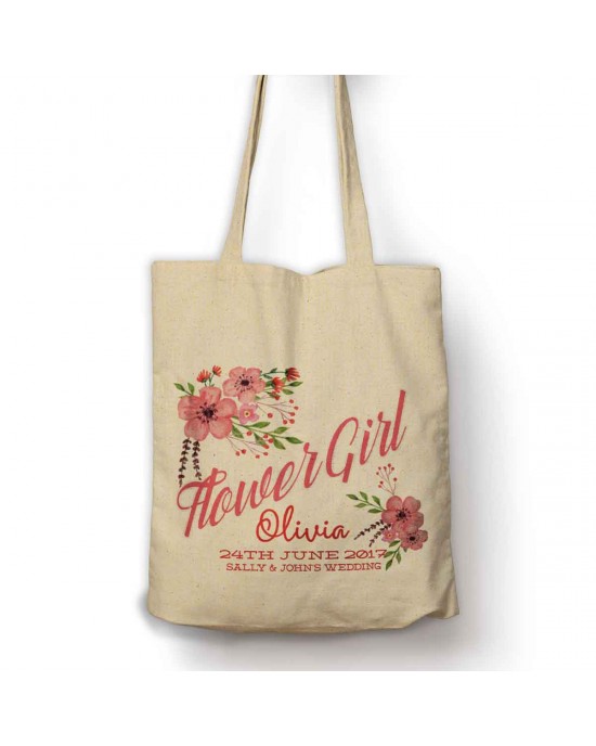 Floral Bouquet Flower Girl Personalised Gift Bag.