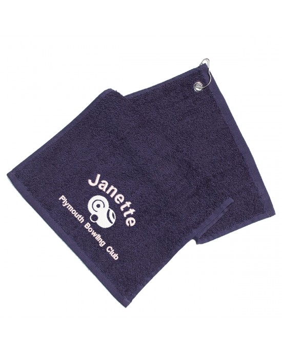 Personalised Embroidered Towel Lawn Bowls Design, Makes A great Gift.