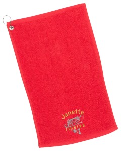 Embroidered Personalised Fishing Logo Towel With Hanging Clip Fishing Gift