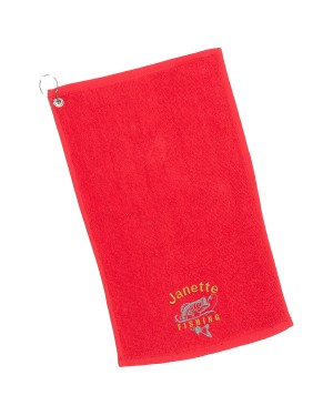 Embroidered Personalised Fishing Logo Towel With Hanging Clip Fishing Gift Embroidered Personalised Fishing Logo Towel With Hanging Clip Fishing Gift