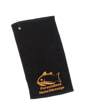Personalised Fishing Gifts for Men Fishing Club Towel Accessories Gear  Luxury Embroidered 100% Cotton Towel & Metal Grommet Clip -  UK